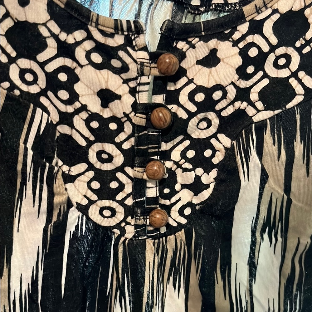 Floral Black and Tan Women's Top